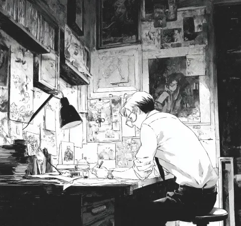 日常题材漫画缩略图：街角面包店门口排队场景